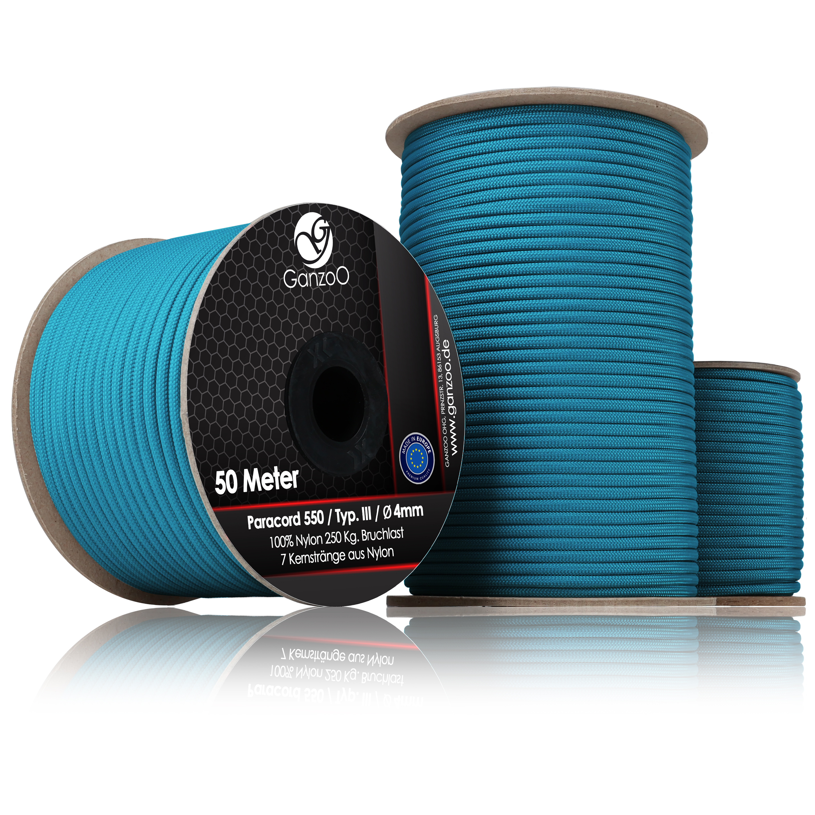 Paracord 550 Seil / Typ III / Turquoise